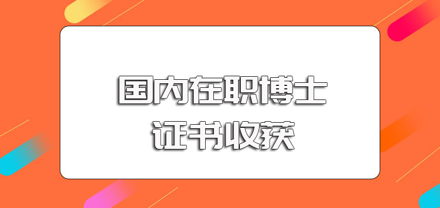 国内在职博士进校阶段的主要要求以及证书方面的收获情况