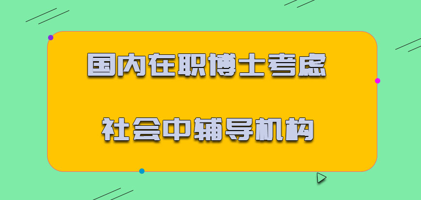 国内在职博士辅导机构