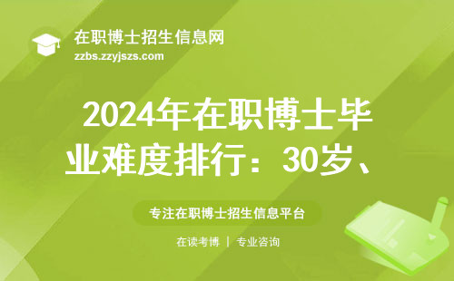 2024年在职博士毕业难度排行：30岁、35岁、40岁选哪家最划算