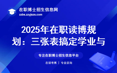 2025年在职读博规划：三张表搞定学业与工作平衡
