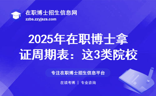 2025年在职博士拿证周期表：这3类院校最快1.5年毕业