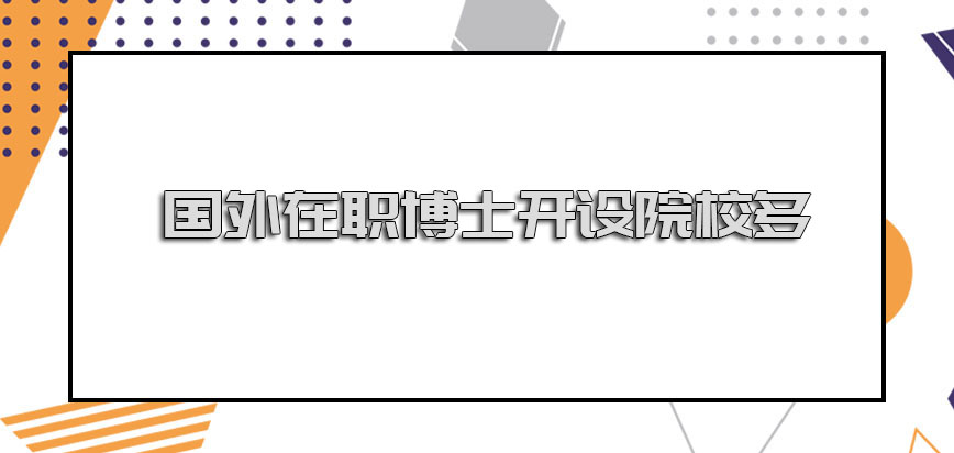 国外在职博士开设的院校多吗