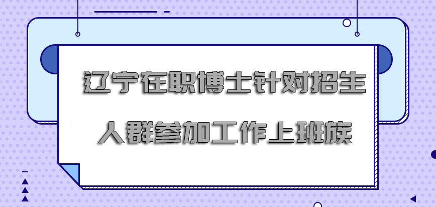 辽宁在职博士针对的招生人群主要是参加工作的上班族