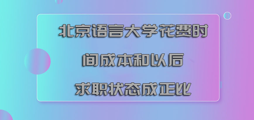 北京语言大学在职博士花费的时间成本和以后求职的状态成正比